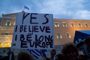 Greece: Demonstration in Favor of Remaining in Eurozone
