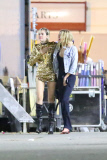 *PREMIUM EXCLUSIVE* **NO WEB, WEB EMBARGO UNTIL 1PM PST ON JULY 02, 2015**  Miley Cyrus takes Stella Maxwell to the set of her new music video  *MUST CALL FOR PRICING*