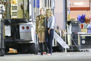 *PREMIUM EXCLUSIVE* **NO WEB, WEB EMBARGO UNTIL 1PM PST ON JULY 02, 2015**  Miley Cyrus takes Stella Maxwell to the set of her new music video  *MUST CALL FOR PRICING*
