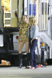 *PREMIUM EXCLUSIVE* **NO WEB, WEB EMBARGO UNTIL 1PM PST ON JULY 02, 2015**  Miley Cyrus takes Stella Maxwell to the set of her new music video  *MUST CALL FOR PRICING*