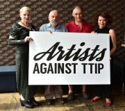 Artists Against TTIP photocall, London, Britain - 02 Jul 2015