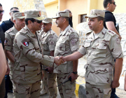 Egyptian President Abdel Fattah al-Sisi meeting with members of the security forces during a visit to the Sinai, Cairo, Egypt - 04 Jul 2015