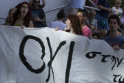 Protest outsied Mega TV channel - Athens, Greece