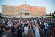 Pro Europa Kundgebung vor dem Parlament in Athen