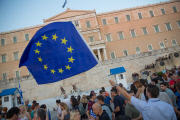 Pro Europa Kundgebung vor dem Parlament in Athen