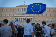 Pro Europa Kundgebung vor dem Parlament in Athen