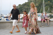 KYLIE MINOGUE WITH DOMENICO DOLCE GET DOWN FROM D&G YACHT IN PORTOFINO