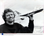 Richard Branson Businessman. A Pop Tycoon Lit The Fuse Yesterday Under A Bitter New Transatlantic Air Fares War. Millionaire Richard Branson Whose Stable Recording Stars Includes Boy George And Genesis Announced That He Had Bought An Airline And Plan