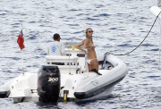 Elle Macpherson shows off her incredible body on a tiny sexy bikini in Saint Tropez