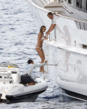 Elle Macpherson shows off her incredible body on a tiny sexy bikini in Saint Tropez