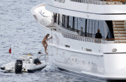 Elle Macpherson shows off her incredible body on a tiny sexy bikini in Saint Tropez