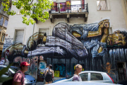 Anti austerity graffit art in Athens