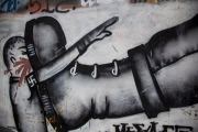 Anti austerity graffit art in Athens
