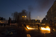 Clashes after demonstration in Athens, Greece