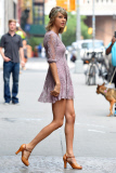 Taylor Swift in Purple Lace Dress