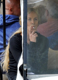 FAMEFLYNET - Exclusive: Charlize Theron Gets Caught Smoking A Cigarette On The Set Of The Huntsman