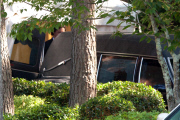 *EXCLUSIVE* Hearse leaves Peachtree Christian Hospice with Bobbi Kristina?  **NO WEB, MUST CALL FOR PRICING, WEB EMBARGO 7:30PM PST JULY 16, 2015**