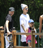 *EXCLUSIVE* Justin Bieber has a fun filled day at Disneyland with his siblings