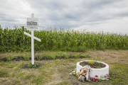 Around Hrabove village, one year after the tragedy of the Malaysian flight MH17, Ukraine.