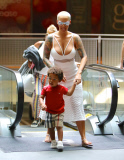 Curvy beauty Amber Rose takes her son for a Sunday matinee