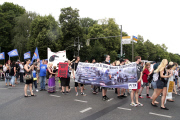 Protest gegen das Abschlachten der Grindwale in Berlin