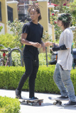 *EXCLUSIVE* Shirtless Jaden Smith shows off his skills on his skateboard