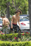 *EXCLUSIVE* Shirtless Jaden Smith shows off his skills on his skateboard