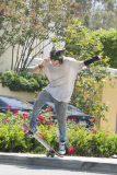 *EXCLUSIVE* Shirtless Jaden Smith shows off his skills on his skateboard