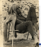 Brigitte Bardot Filming At Sea Cliff Beach. She Relaxes Between Scenes In 'two Weeks In September'