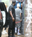 PREMIUM EXCLUSIVE Justin Bieber wearing shocking socks at skate park with Hailey Baldwin 