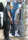 PREMIUM EXCLUSIVE Justin Bieber wearing shocking socks at skate park with Hailey Baldwin 