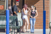 *EXCLUSIVE* Paris Jackson protected by a Marine Corps sniper with a badge