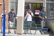 *EXCLUSIVE* Paris Jackson protected by a Marine Corps sniper with a badge
