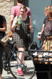Lena Dunham Taking a Break on the Set of Girls