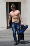 *EXCLUSIVE* Colin Farrell drips with sweat after a hot Yoga class