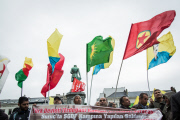 Protest against the attacks on Kurds in Turkey and Iraq, Brussels, Belgium - 28 Jul 2015