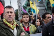 Protest against the attacks on Kurds in Turkey and Iraq, Brussels, Belgium - 28 Jul 2015