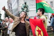 Protest against the attacks on Kurds in Turkey and Iraq, Brussels, Belgium - 28 Jul 2015