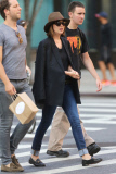 Casual beauty Dakota Johnson chats it up with a male friend in NYC