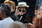 NY:  John Lennon Tapestry Unveiled By Bono And Ono