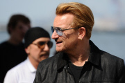 NY:  John Lennon Tapestry Unveiled By Bono And Ono