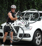 PREMIUM EXCLUSIVE Dennis Quaid in some serious cycling gear showing serious muscles