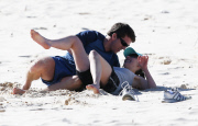 RYAN O KANE AND EMMA HAMILTON ON SYDNEY BEACH