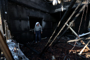 Arson attcak on a house in Kafr Duma village near the West Bank city of Nablus, Palestinian Territories - 31 Jul 2015