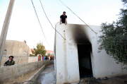 Arson attcak on a house in Kafr Duma village near the West Bank city of Nablus, Palestinian Territories - 31 Jul 2015