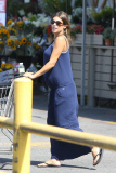 *EXCLUSIVE* Elisabetta Canalis shows off her baby bump as she steps out for groceries