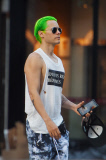 *EXCLUSIVE* Jared Leto digging his Green Hair while taking a stroll in Washington Square Park