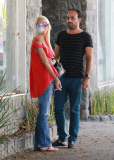 Tara Reid enjoys an after lunch cigarette