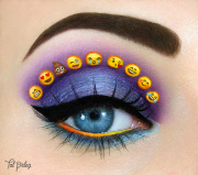 Make up artist Tal Peleg creates beautiful art on her eyelids, Israel - Aug 2015