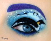 Make up artist Tal Peleg creates beautiful art on her eyelids, Israel - Aug 2015